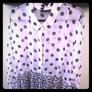 Polkadot Long sleeve sheer Tunic 22/24